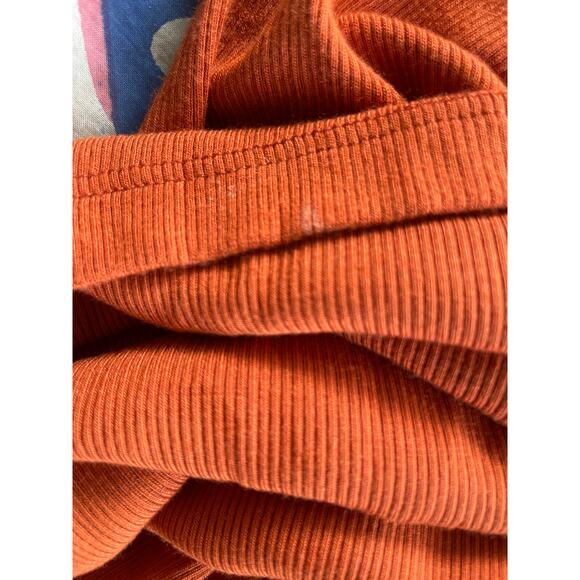 Alix NYC Burnt Orange Ribbed Pratt Long Sleeve Body Con Mini Dress • Size S - Picture 6 of 7